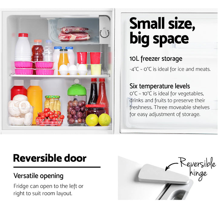 Devanti 48L Portable Mini Bar Fridge White