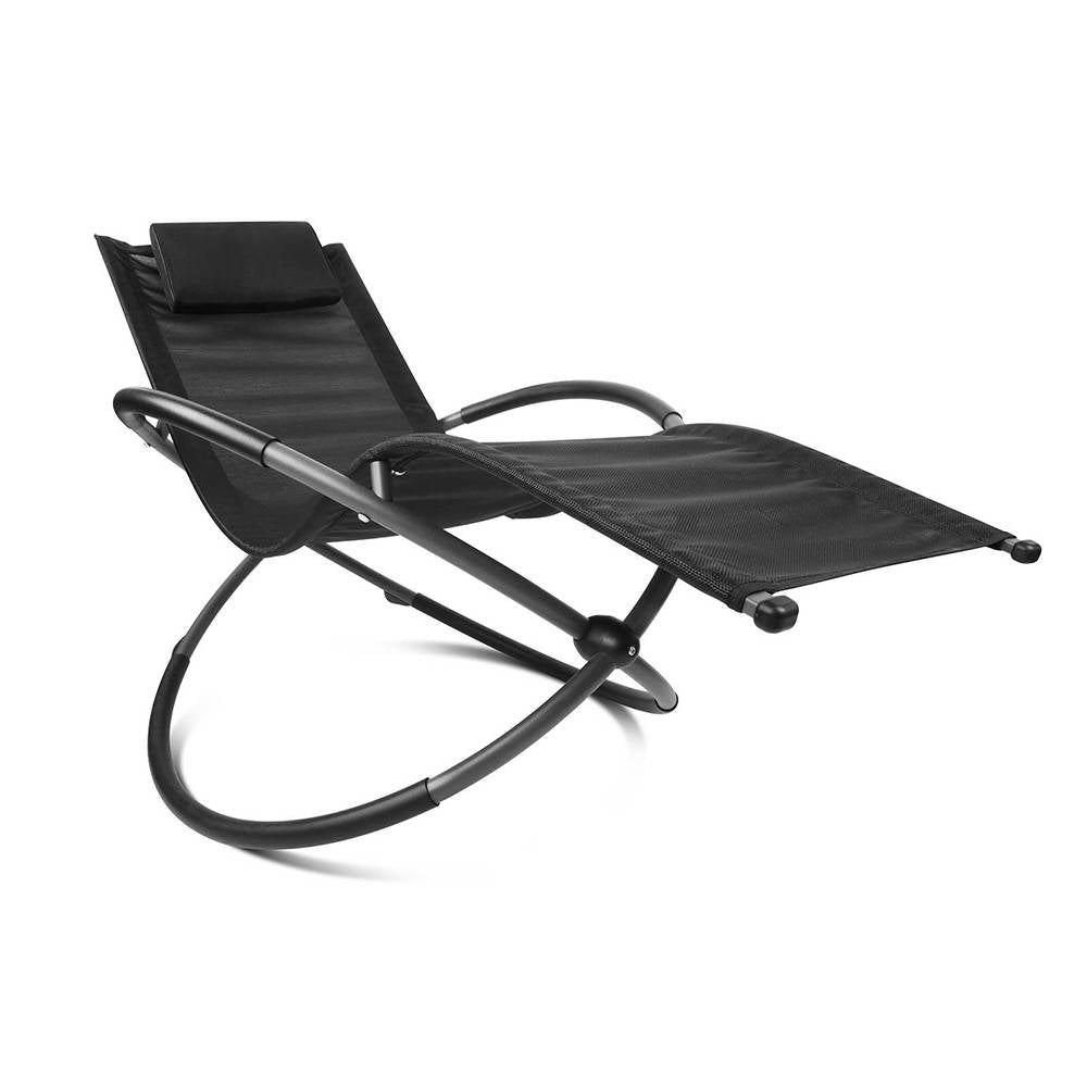 Foldable Orbital Rocking Chair - Black