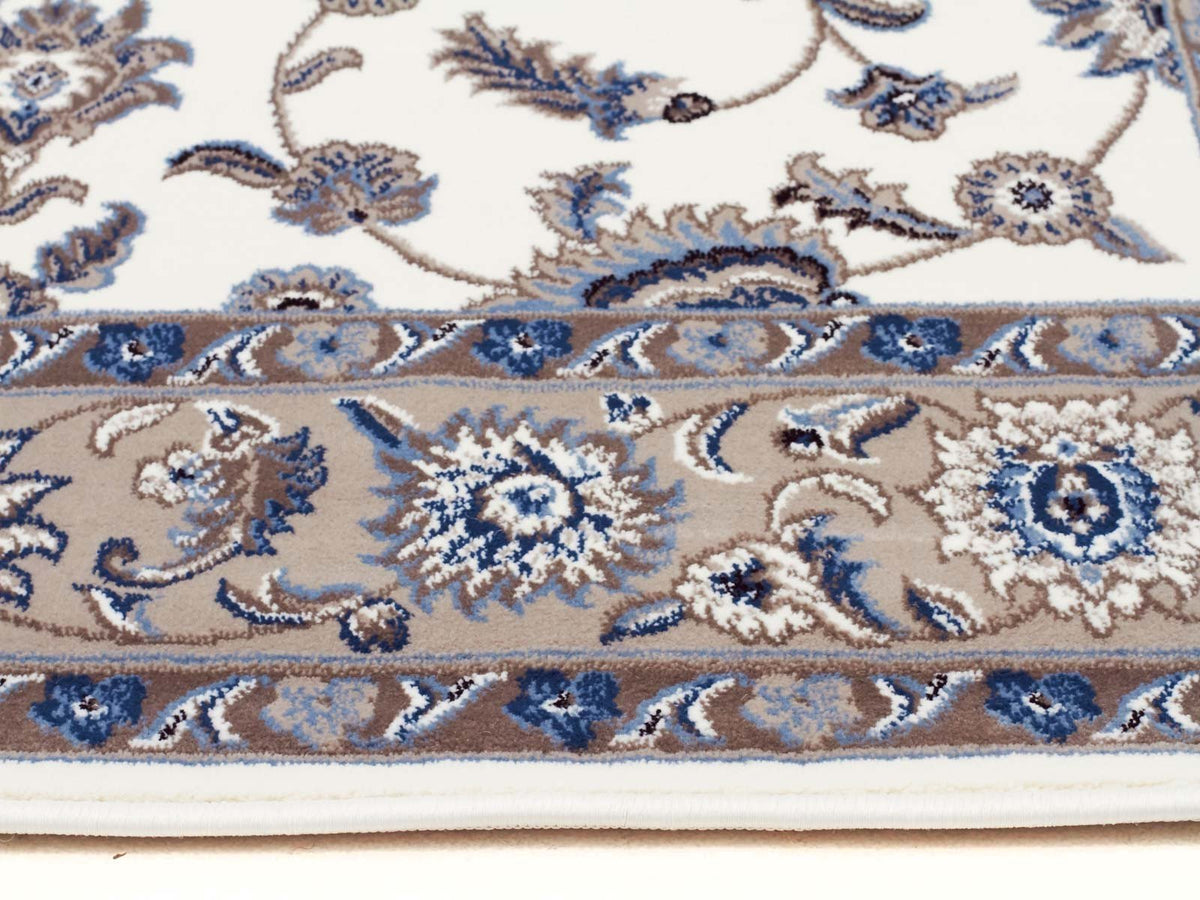 Sydney Classic Runner White with Beige Border Runner Rug